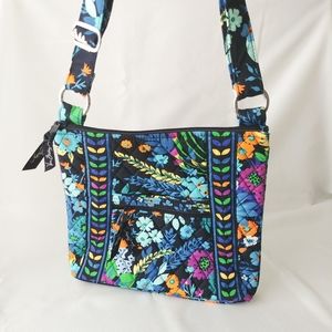 Vera Bradley blue floral medium crossbody bag